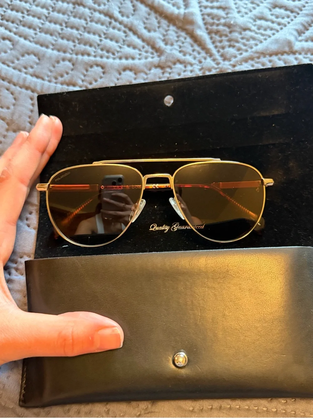 Rag & Bone Polarized Aviator Sunglasses with Brown Lenses